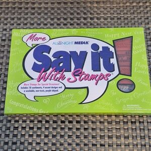 ALL NIGHT MEDIA "SAY IT WITH STAMPS" Sentiments Foam Mounted Rubber Stamp Set
